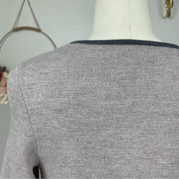 Talbots Womens 100% Merino Wool Open Front Color Block Cardigan Small - Picture 6 of 14